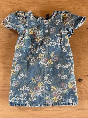 GAP Floral Light-Blue Denim Toddler Dress